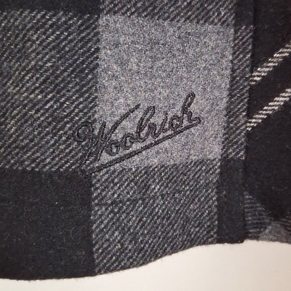 WOOLRICH Plaid Mini Skirt Black Red Wool Blend Preppy Tartan Academia Cabincore - Picture 3 of 5